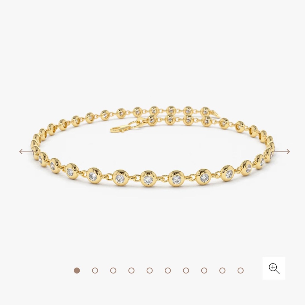 Ferko’s 14K Gold Diamond Bezel Tennis Bracelet